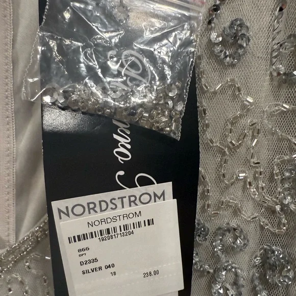 Nordstrom Glittering Silver Long Sleeve Dress - Picture 2 of 5